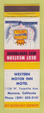 Matchbook Cover - Best Western Western Motor Inn Manteca CA