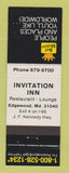 Matchbook Cover - Best Western Invitation Inn Edgewood MD