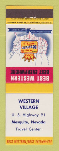 Matchbook Cover - Best Western Western Village Mesquite NV