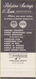 Matchbook Cover - Palatine Savings  and  Loan Bank IL 30 Strike