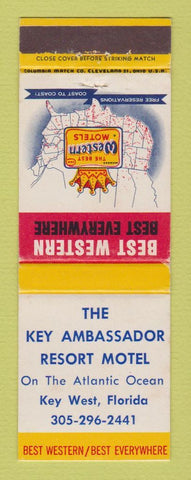 Matchbook Cover - Best Western Key Ambassador Resort Motel Key West FL