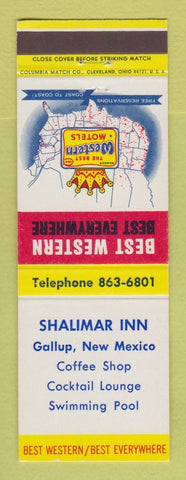 Matchbook Cover - Best Western Shalimar Inn Gallup NM
