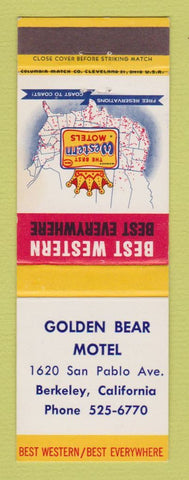 Matchbook Cover - Best Western Golden Bear Motel Berkeley CA