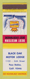 Matchbook Cover - Best Western Black Oak Motor Lodge Paso Robles CA