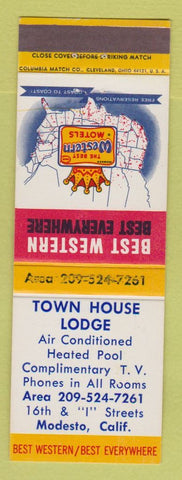Matchbook Cover - Best Western Town House Lodge Modesto CA