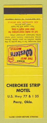 Matchbook Cover - Best Western Cherokee Strip Motel Perry OK