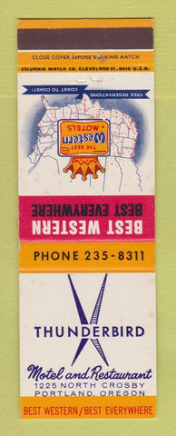 Matchbook Cover - Best Western Thunderbird Motel Restaurant Portland OR