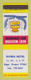 Matchbook Cover - Best Western Riviera Motel Biggs OR