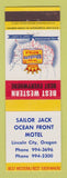 Matchbook Cover - Best Western Sailor Jack Ocean Front Motel Lincoln City OR