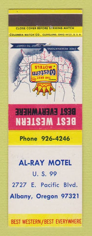 Matchbook Cover - Best Western Al Ray Motel Albany OR