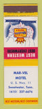 Matchbook Cover - Best Western Mar Vel Motel Sweetwater TN