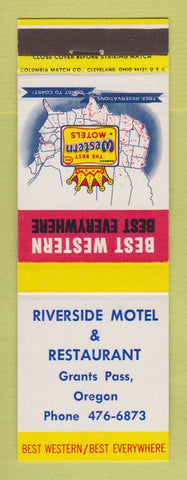 Matchbook Cover - Best Western Riverside Motel Restaurant Grants Pass OR