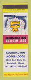 Matchbook Cover - Best Western Colonial Inn Motor Lodge Rockford IL
