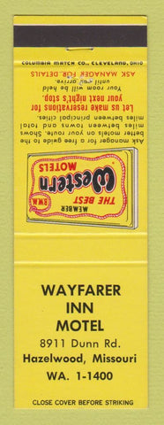 Matchbook Cover - Best Western Wayfarer Inn Motel Hazelwood MO