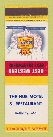 Matchbook Cover - Best Western The Hub Motel Restaurant Bethany MO