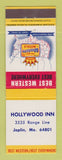 Matchbook Cover - Best Western Hollywood Inn Joplin MO