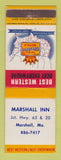 Matchbook Cover - Best Western Marshall Inn MO