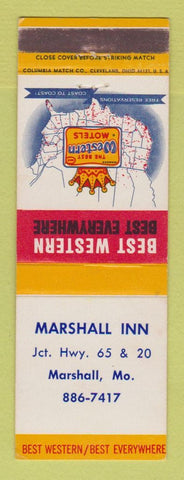 Matchbook Cover - Best Western Marshall Inn MO