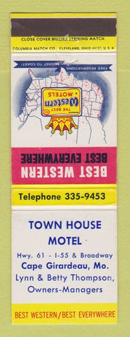 Matchbook Cover - Best Western Town House Motel Cape Girardeau MO