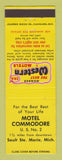 Matchbook Cover - Best Western Motel Commodore Sault Ste Marie MI
