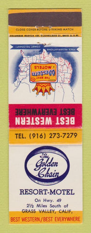 Matchbook Cover - Best Western Golden Chain Motel Grass Valley CA