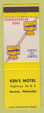 Matchbook Cover - Best Western Ken's Motel Aurora NE