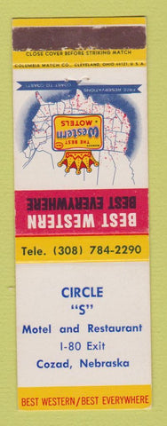 Matchbook Cover - Best Western Circle S Motel Cozad NE