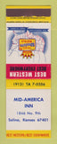 Matchbook Cover - Best Western Mid America Inn Salina KS