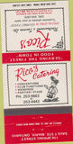 Matchbook Cover - Rico's Restaurant Sault Ste Marie ON 30 Strike