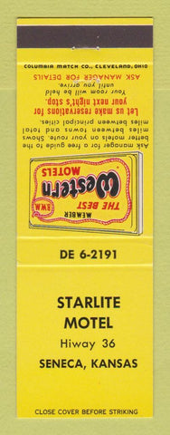Matchbook Cover - Best Western Starlite Motel Seneca KS