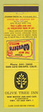 Matchbook Cover - Best Western Olive Tree Inn San Luis Obispo CA
