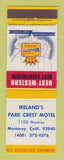 Matchbook Cover - Best Western Ireland's Park Crest Motel Monterey CA