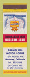 Matchbook Cover - Best Western Carmel Hill Motor Lodge Monterey CA