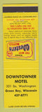 Matchbook Cover - Best Western Downtowner Motel Green Bay WI