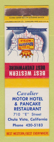 Matchbook Cover - Best Western Cavalier Motor Hotel Pancakes Chula Vista CA