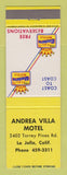 Matchbook Cover - Best Western Andrea Villa Motel La Jolla CA