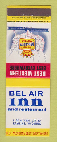 Matchbook Cover - Best Western Bel Air Inn Rawlins WY
