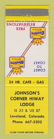 Matchbook Cover - Best Western Johnson's Corner Hiway Lodge Loveland Colorado