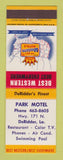 Matchbook Cover - Best Western Park Motel DeRidder LA