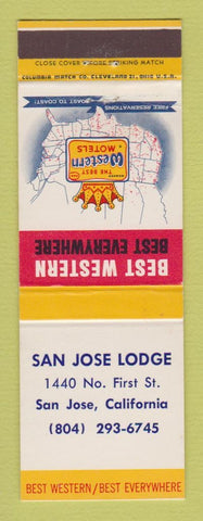 Matchbook Cover - Best Western San Jose Lodge CA