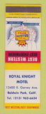 Matchbook Cover - Best Western Royal Knight Motel Baldwin Park CA