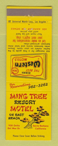 Matchbook Cover - Best Western Ming Tree Resort Motel Santa Barbara CA