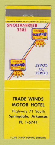 Matchbook Cover - Best Western Trade Winds Motor Hotel Springdale AR