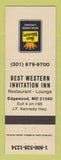 Matchbook Cover - Best Western Invitation Inn Edgewood MD