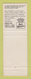 Matchbook Cover - Best Western Miner's Inn Yreka CA