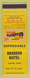 Matchbook Cover - Best Western Brandon Motel Kanab UT
