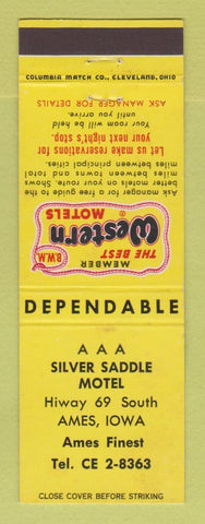Matchbook Cover - Best Western AAA Silver Saddle Motel Ames IA