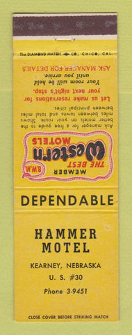 Matchbook Cover - Best Western Hammer Motel Kearney NE