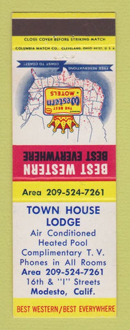 Matchbook Cover - Best Western Town House Lodge Modesto CA