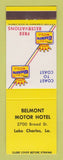 Matchbook Cover - Best Western Belmont Motor Hotel Lake Charles LA